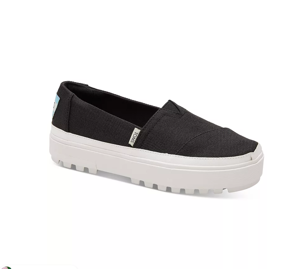 Black canvas store platform women's alpargatas