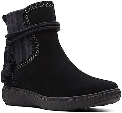 Caroline Lily Women's Slip On Boots Color Black Suede