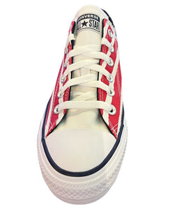 Converse CTAS Ox White Red Blue Mens July 4th USA Stars Stripes Shoes 167838F