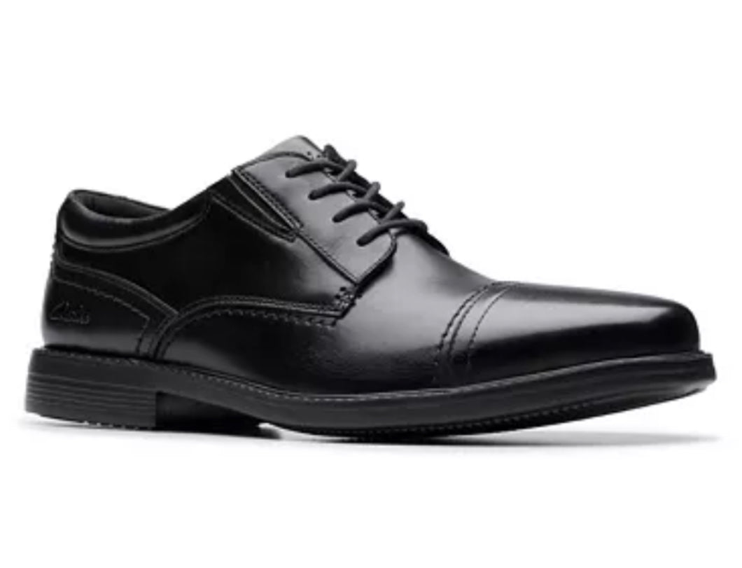 Clarks Clarkslite Cap Black Leather