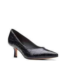 Clarks Violet55 Court Women's Heels Color Black Croc