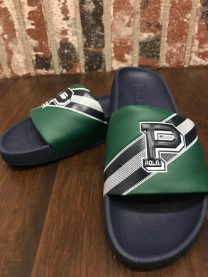 Polo Ralph Lauren Cayson VRS Slide-  Navy/Green/White