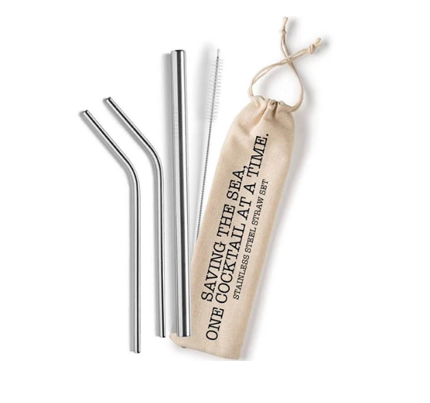 SHELL CREEK STAINLESS STEEL STRAW SET