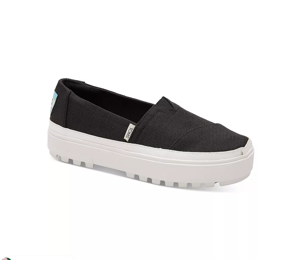 Toms top black alpargata