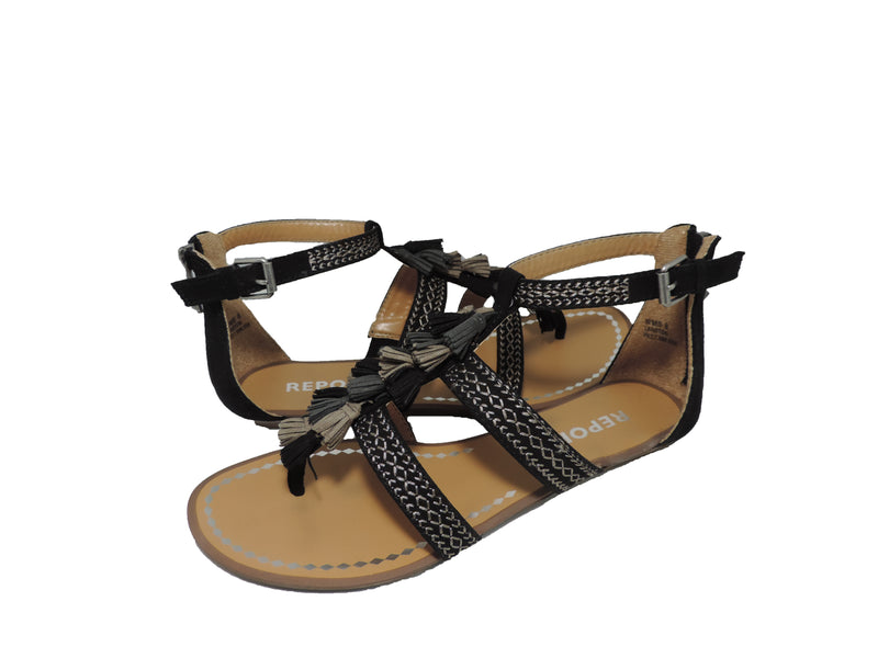 DAMAGE Super Chunky Gladiator Sandals - Black PU – AJ VOYAGE